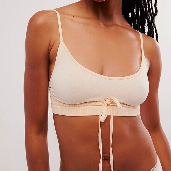 NWT Free People Intimately Candy Ribbon Peach Bralette - Picture 4 of 4